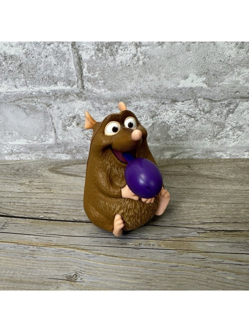 Year 2006 Disney Pixar Ratatouille Movie 4 Inch Figure EMILE with Grape Missile